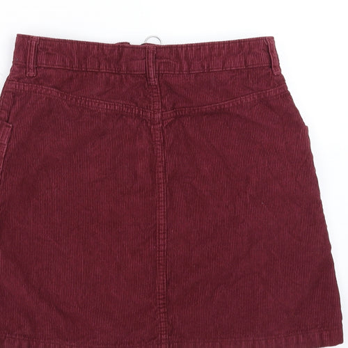 Topshop Womens Purple  Corduroy A-Line Skirt Size 10