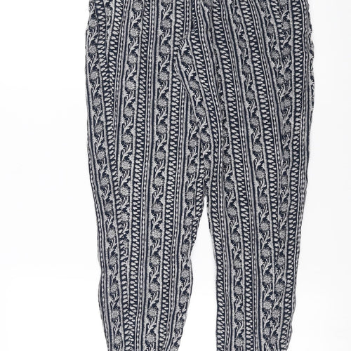 Monsoon Womens Blue Floral  Trousers  Size S L29 in