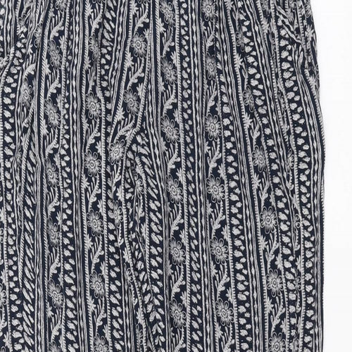 Monsoon Womens Blue Floral  Trousers  Size S L29 in