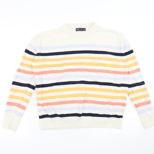 Marks and Spencer Womens Multicoloured Striped  Pullover Jumper Size M