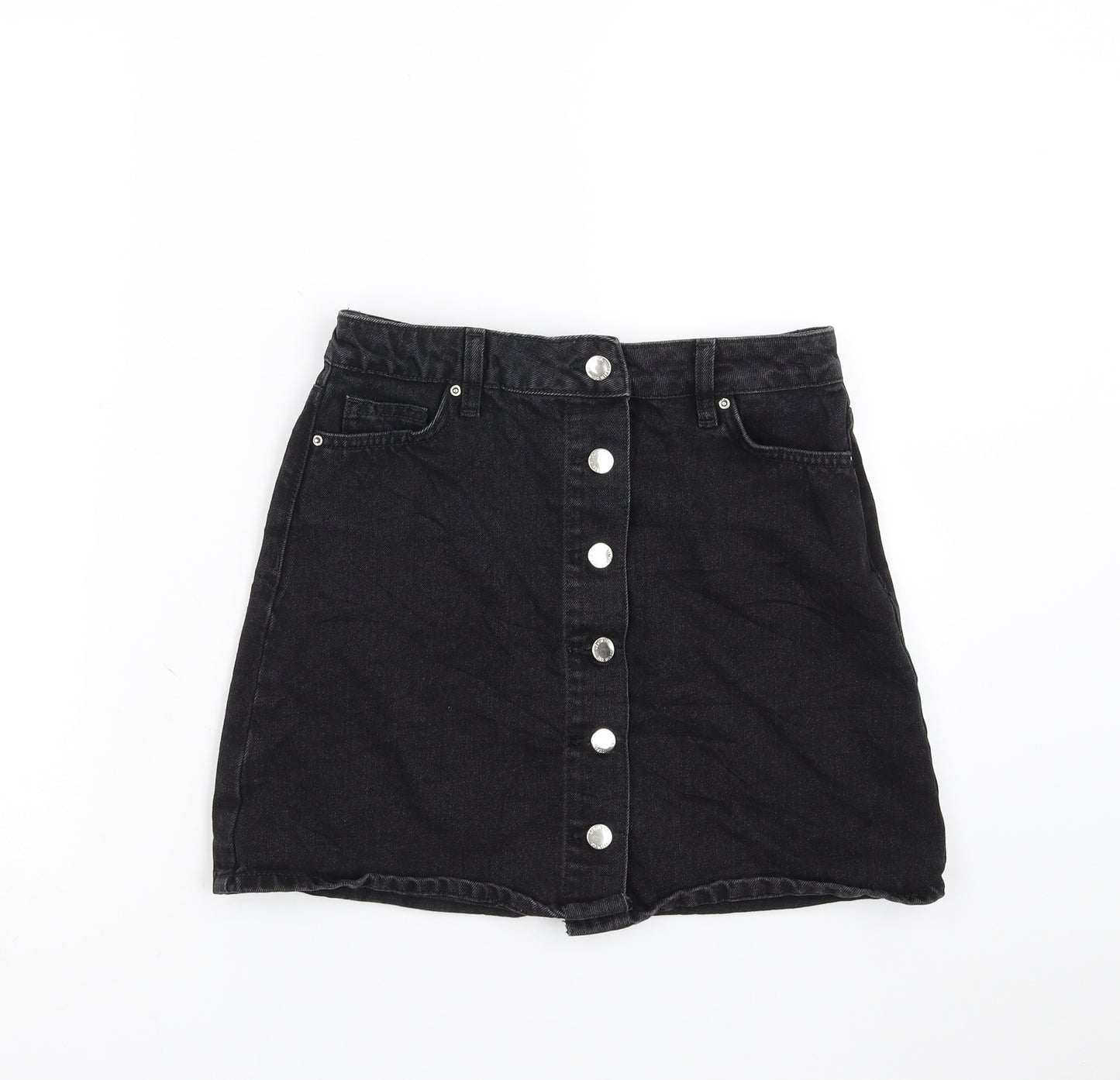 Primark Womens Black  Denim A-Line Skirt Size 8