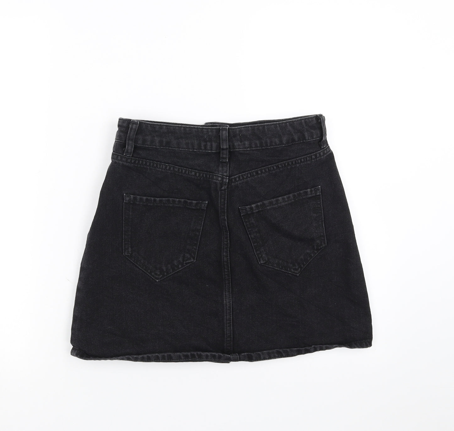 Primark Womens Black  Denim A-Line Skirt Size 8