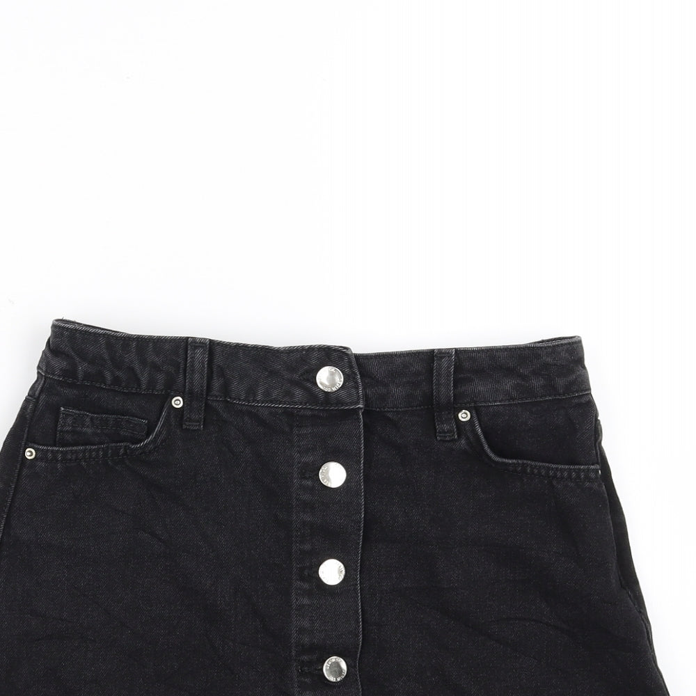 Primark Womens Black  Denim A-Line Skirt Size 8