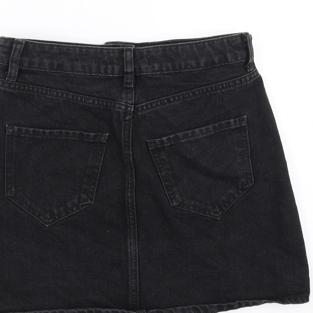 Primark Womens Black  Denim A-Line Skirt Size 8