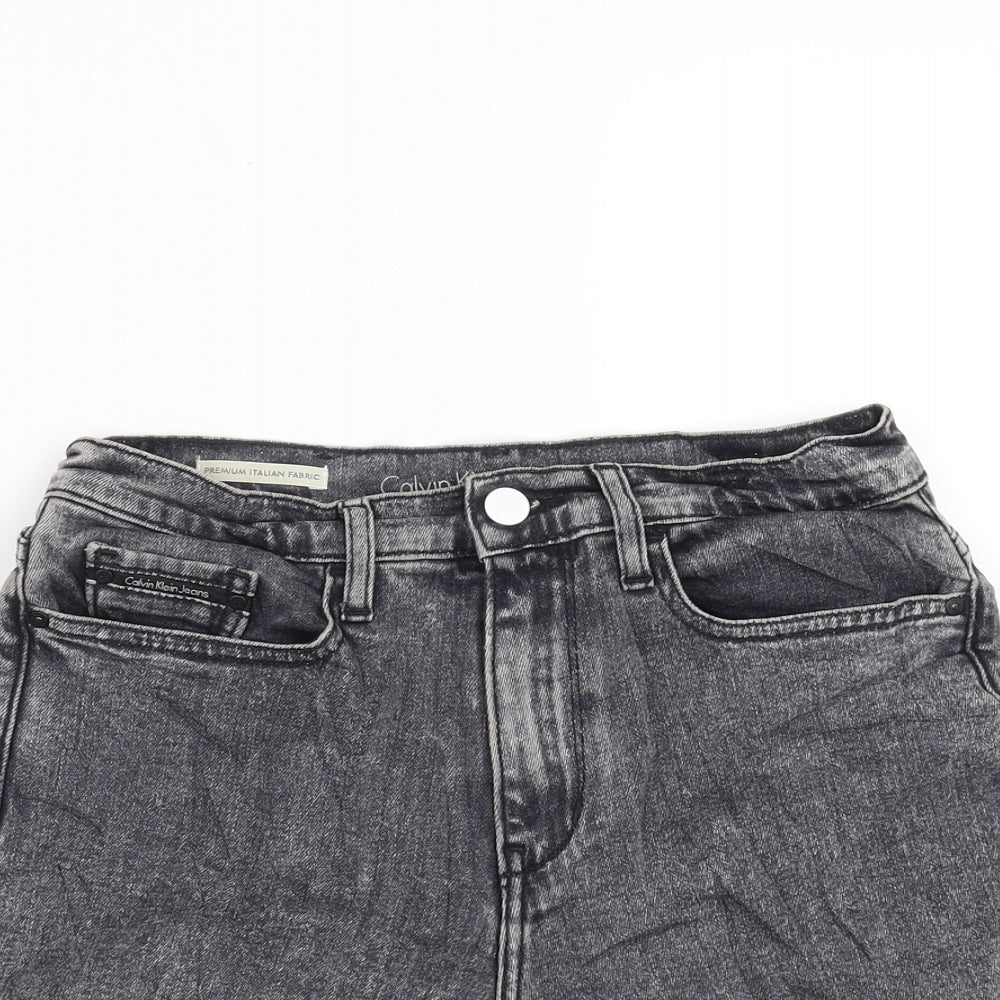 Calvin Klein Jeans Womens Grey  Denim Hot Pants Shorts Size 27 in