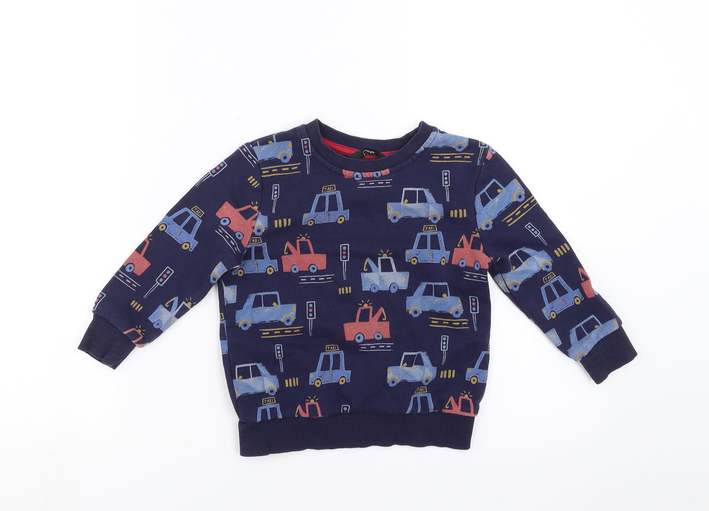 George Boys Blue   Pullover Sweatshirt Size 2-3 Years  - car pattern