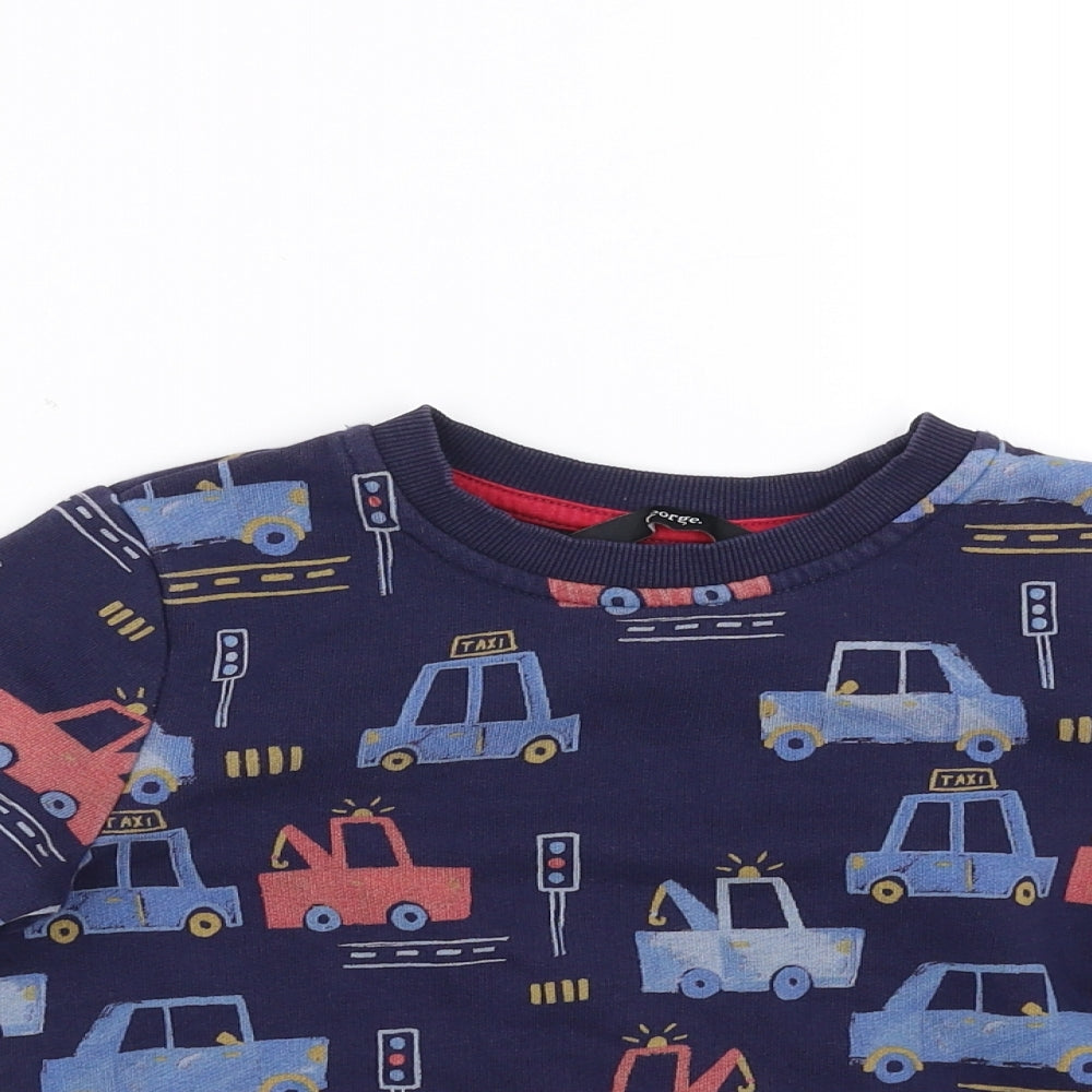 George Boys Blue   Pullover Sweatshirt Size 2-3 Years  - car pattern
