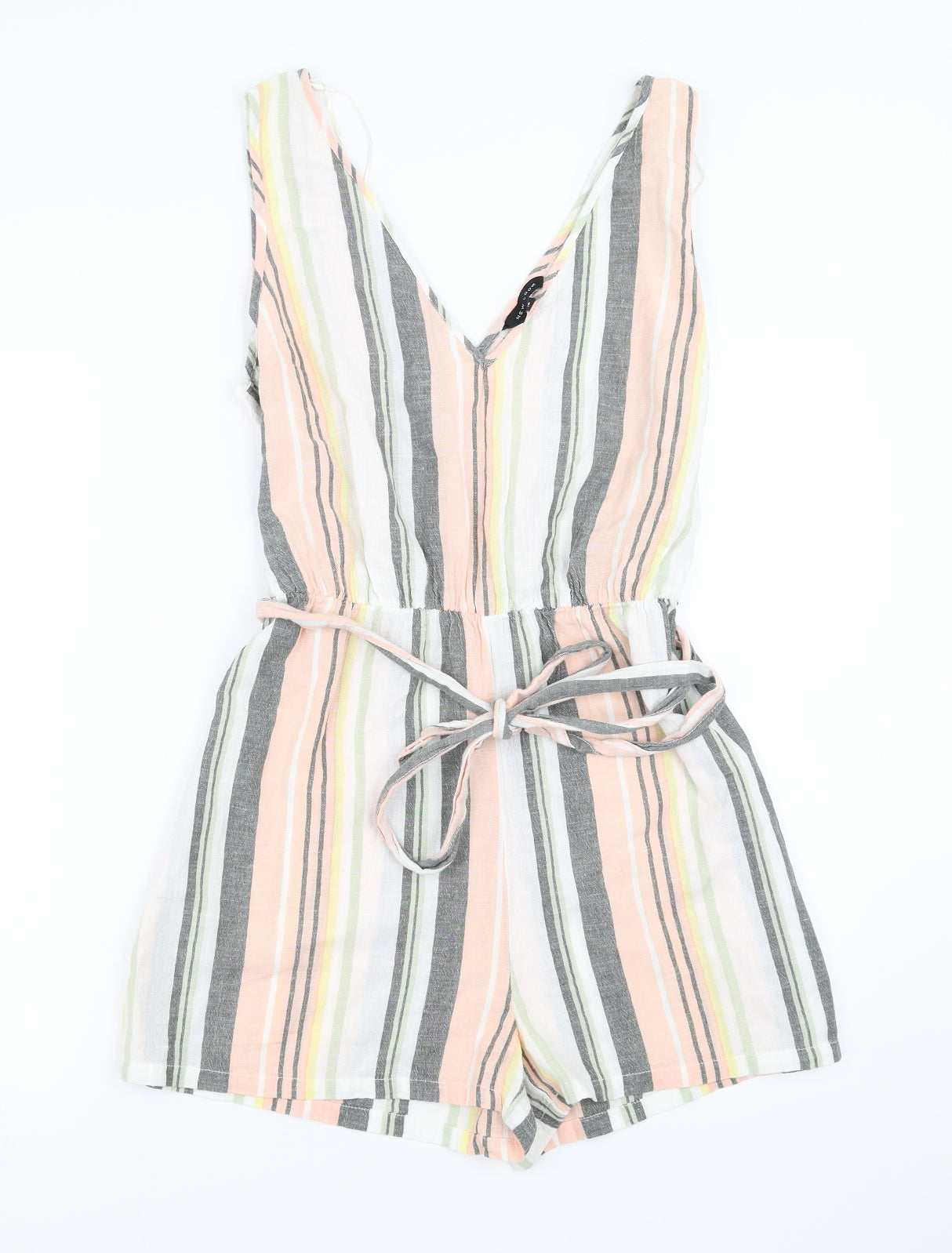 New Look Womens Multicoloured Striped  Playsuit One-Piece Size 16