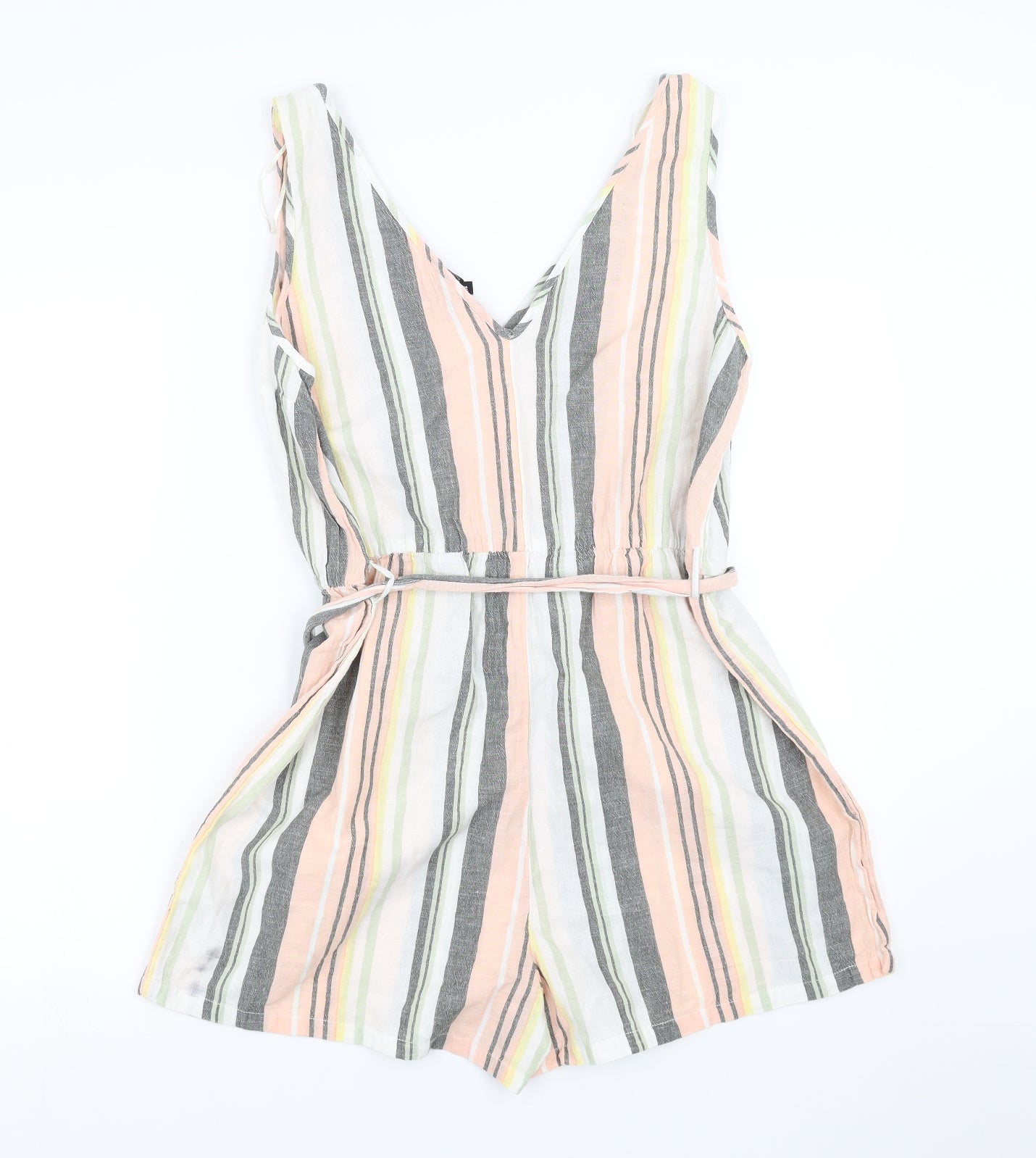 New Look Womens Multicoloured Striped  Playsuit One-Piece Size 16