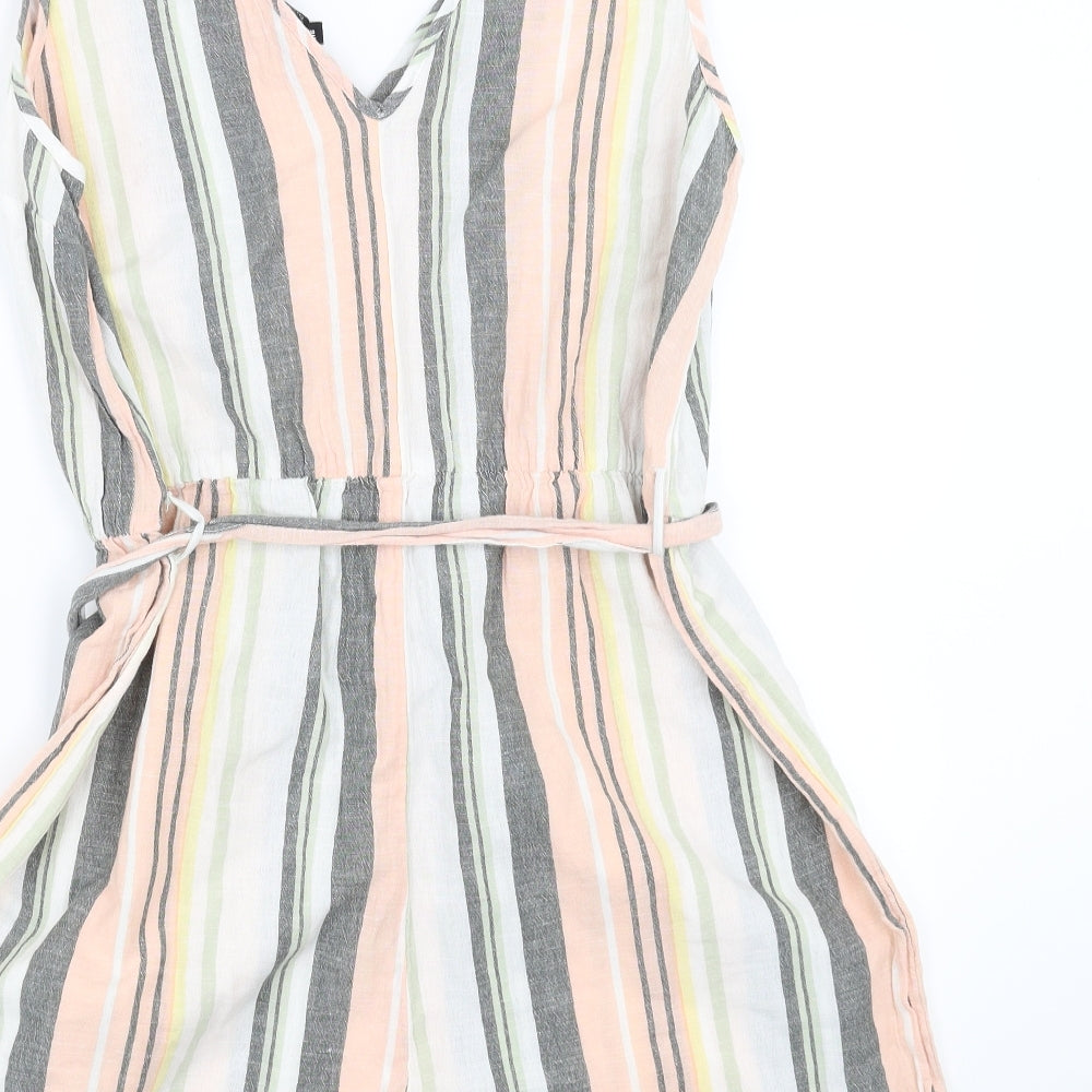 New Look Womens Multicoloured Striped  Playsuit One-Piece Size 16