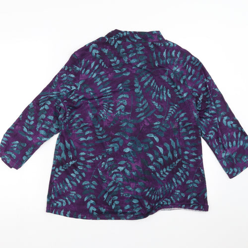 Honor Milburn  Womens Purple Floral  Pullover Jumper Size 18  - Leaf Pattern