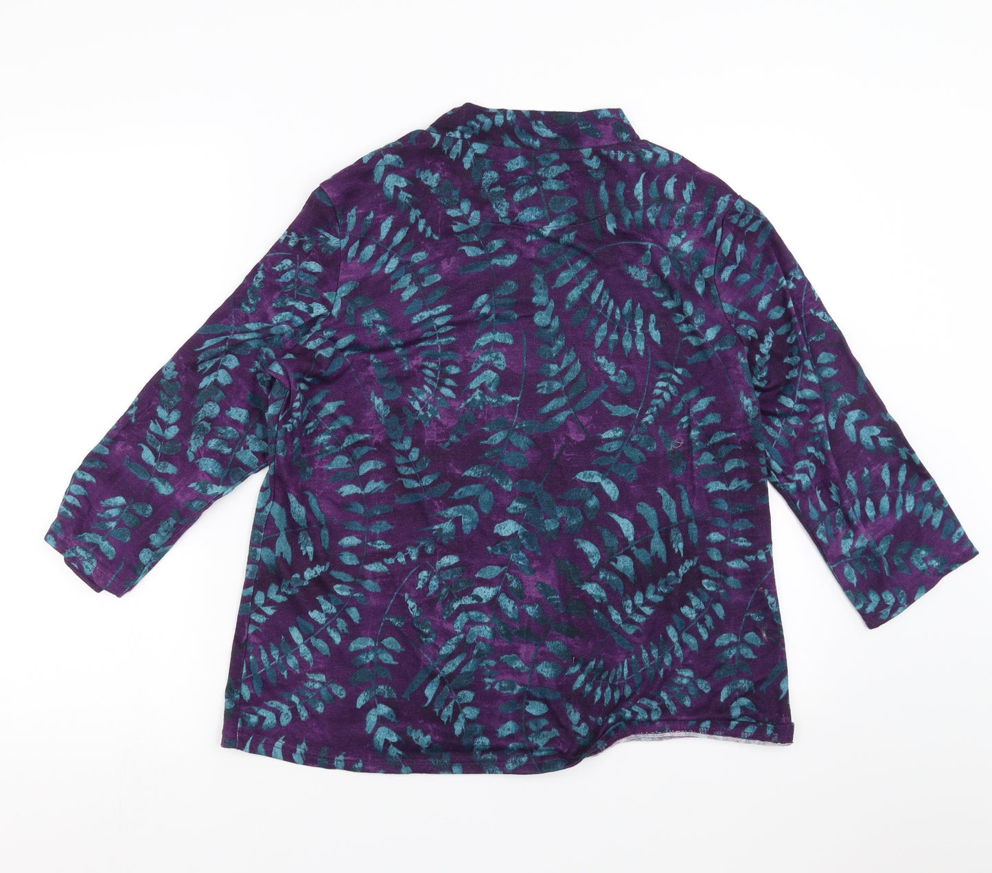 Honor Milburn  Womens Purple Floral  Pullover Jumper Size 18  - Leaf Pattern