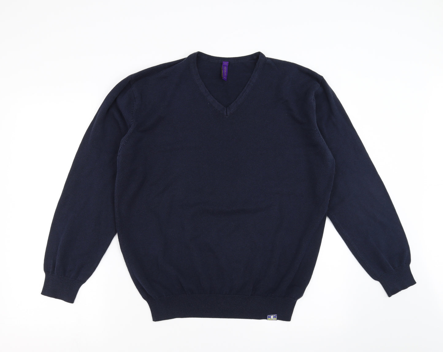 Henbury Mens Blue   Pullover Jumper Size L