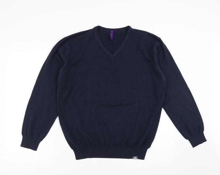 Henbury Mens Blue   Pullover Jumper Size L