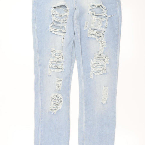 legit denim Womens Blue  Denim Straight Jeans Size 6 L30 in - distressed