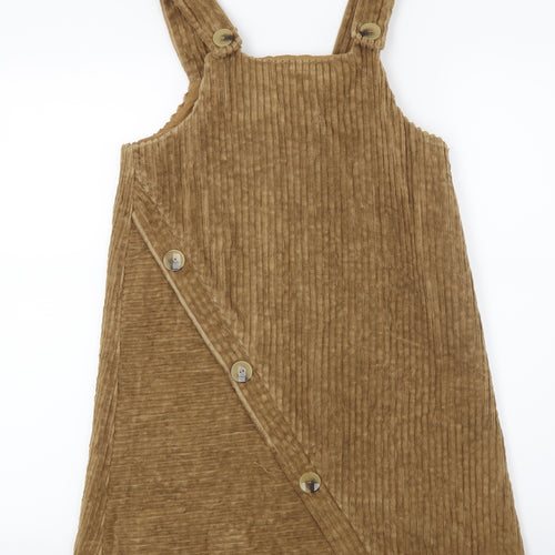 Zara Girls Brown  Corduroy Pinafore/Dungaree Dress  Size 13 Years