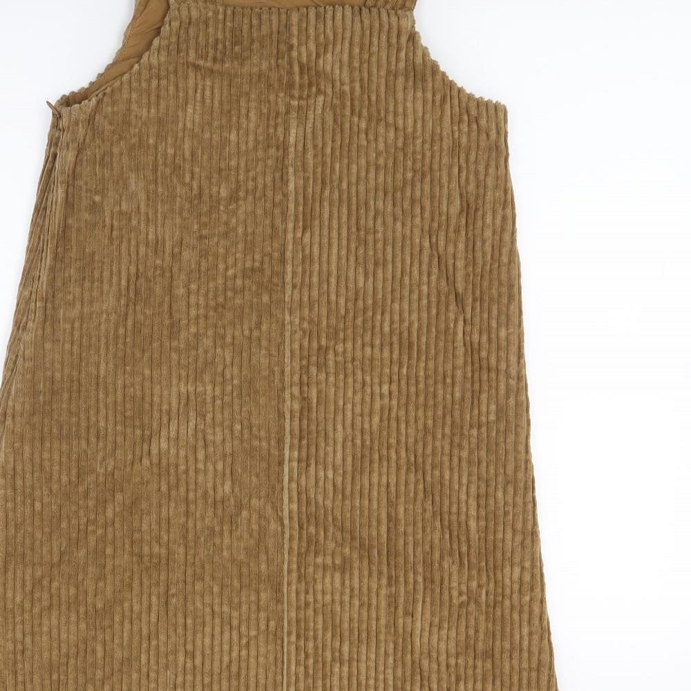 Zara Girls Brown  Corduroy Pinafore/Dungaree Dress  Size 13 Years