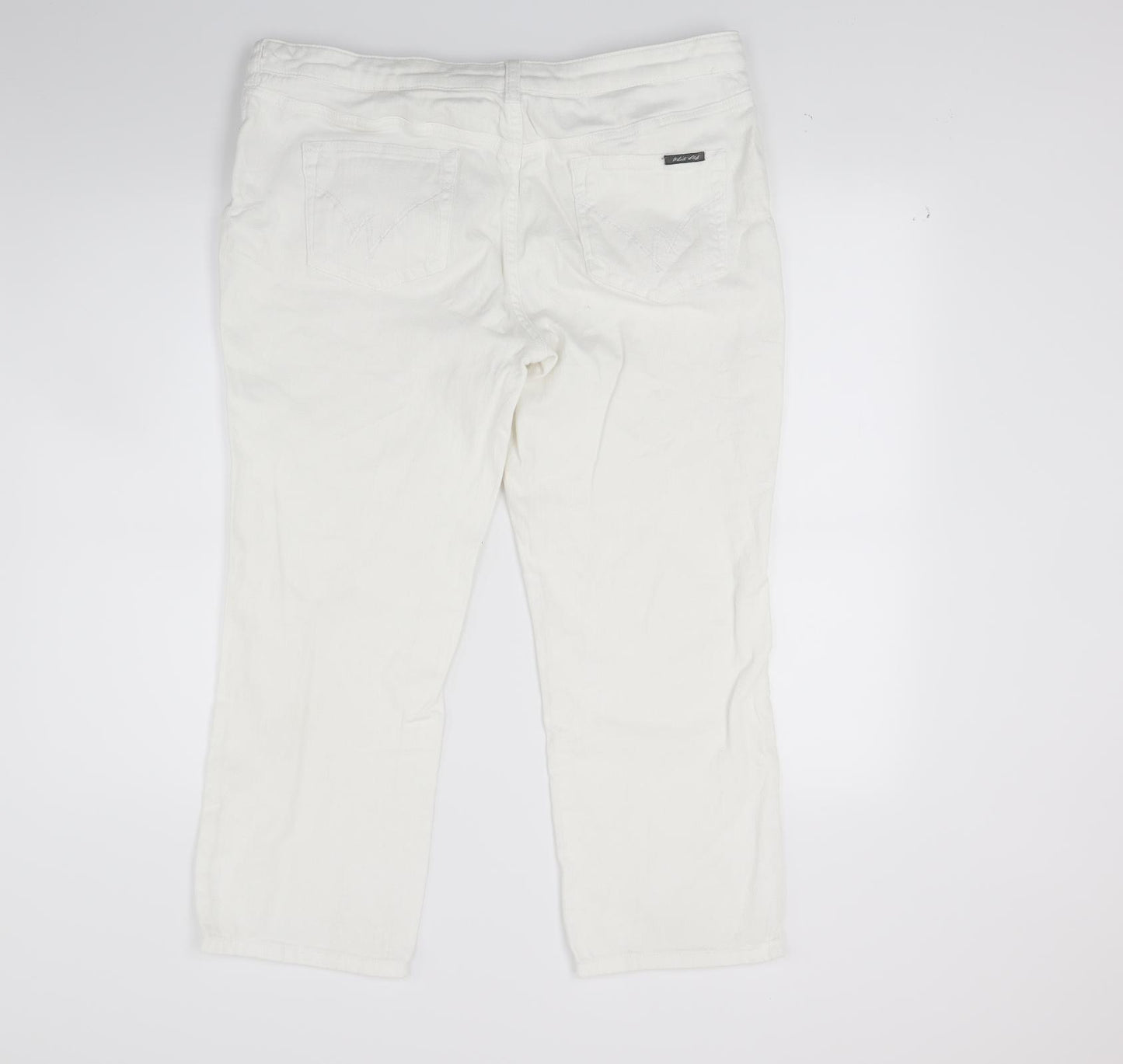 White Stuff Womens White  Denim Cropped Jeans Size 14 L22 in