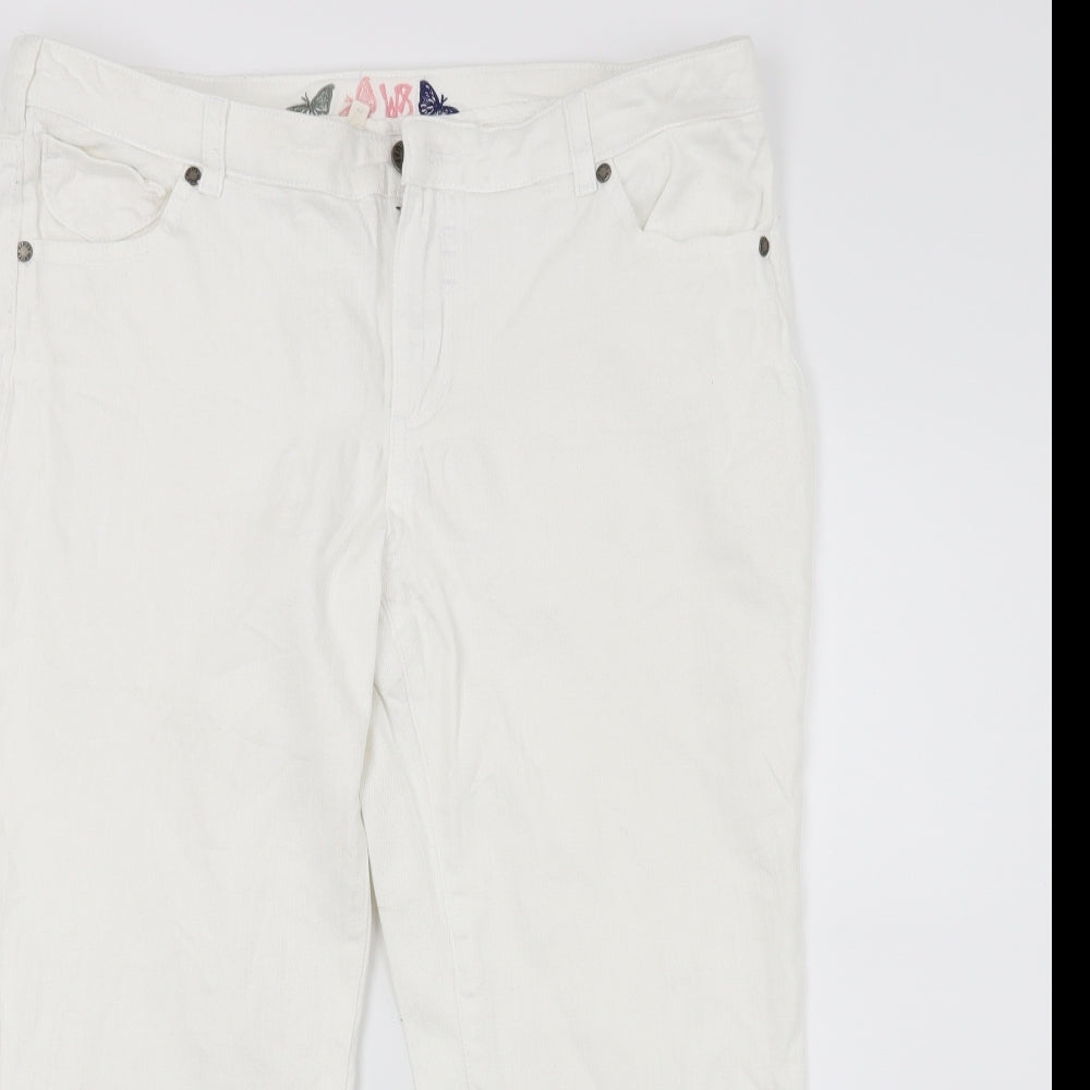 White Stuff Womens White  Denim Cropped Jeans Size 14 L22 in