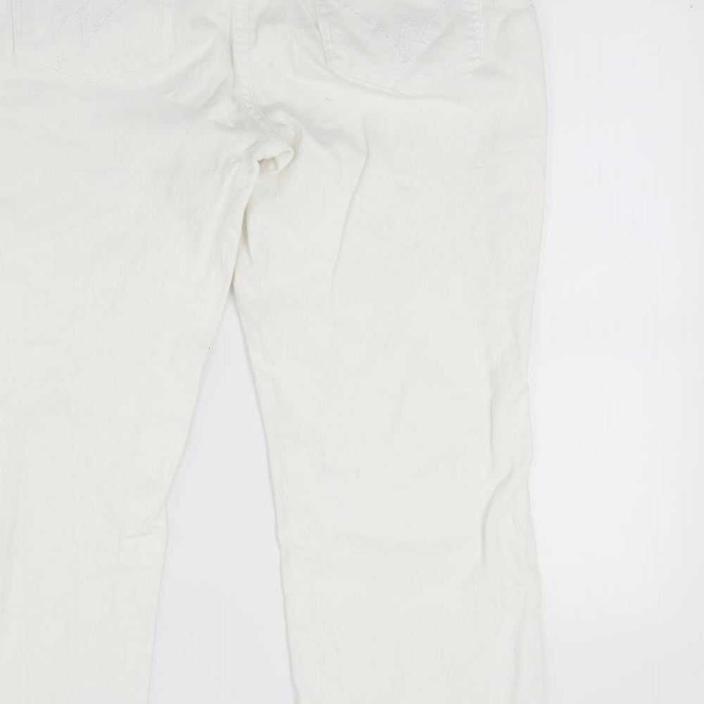 White Stuff Womens White  Denim Cropped Jeans Size 14 L22 in