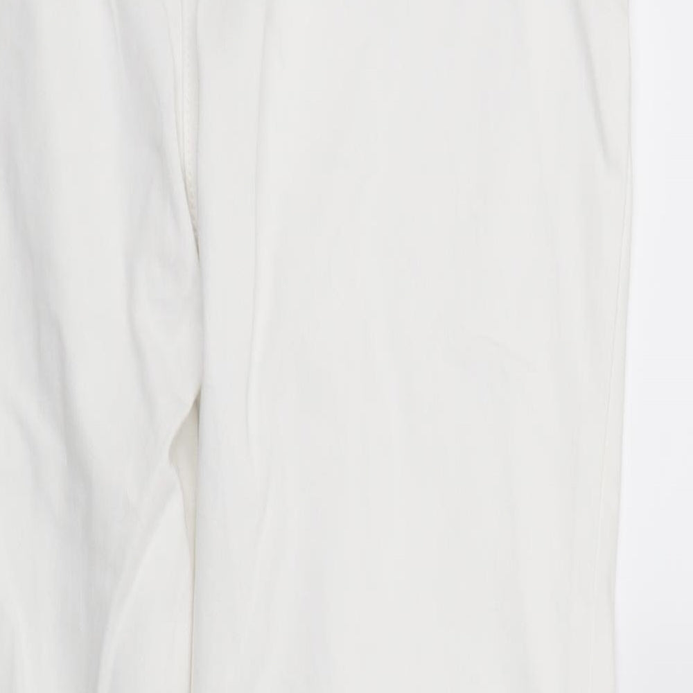 Marks and Spencer Womens White  Denim Straight Jeans Size 18 L27 in
