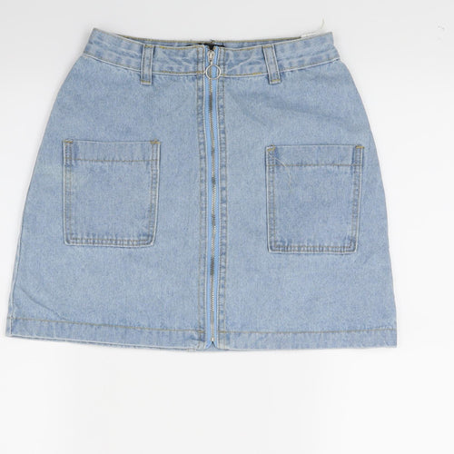 PRETTYLITTLETHING Womens Blue  Denim Mini Skirt Size 6