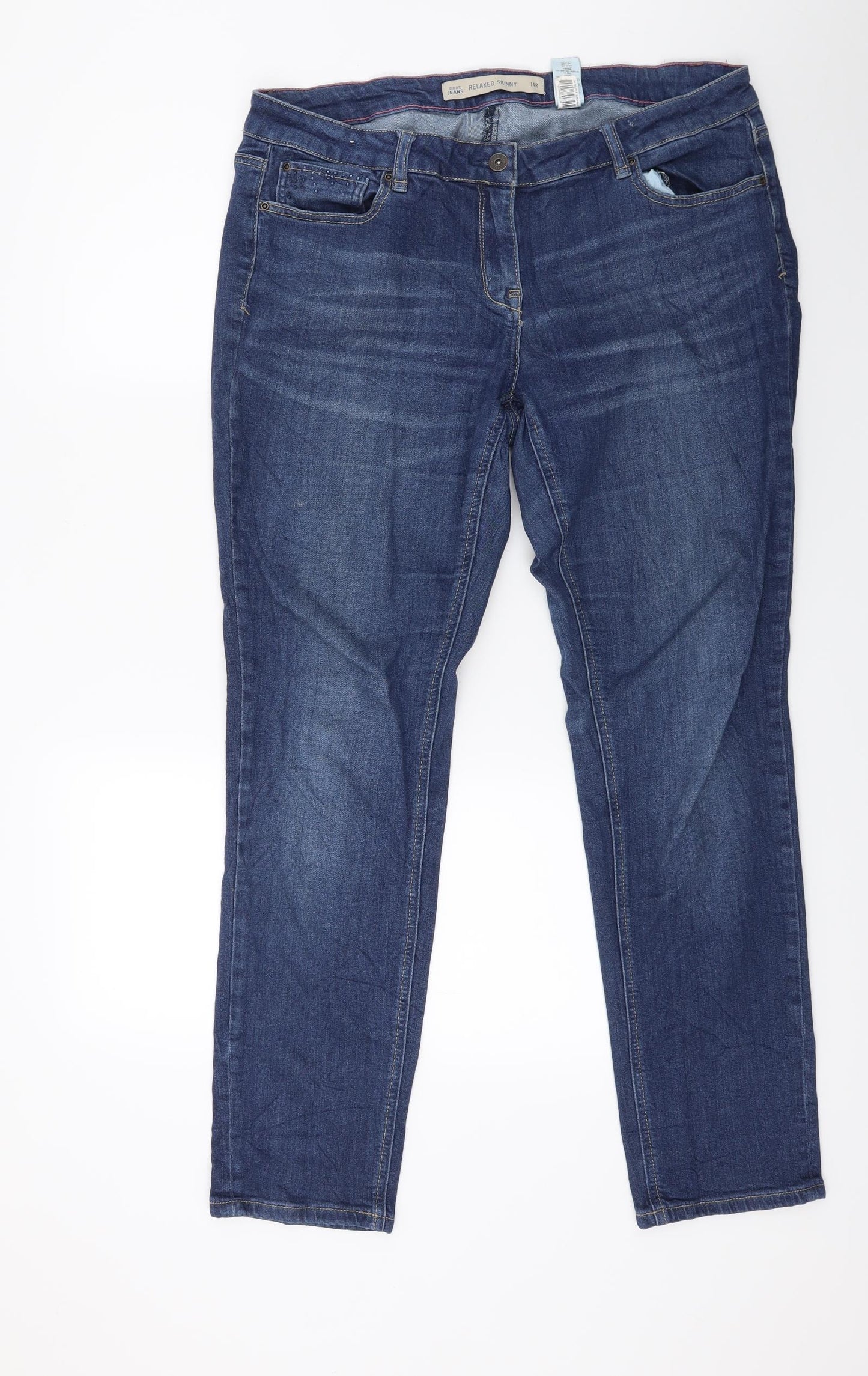 NEXT Womens Blue  Denim Skinny Jeans Size 14 L26 in