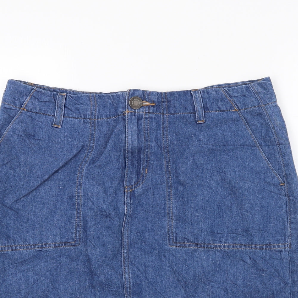 Marks and Spencer Womens Blue  Denim A-Line Skirt Size 12