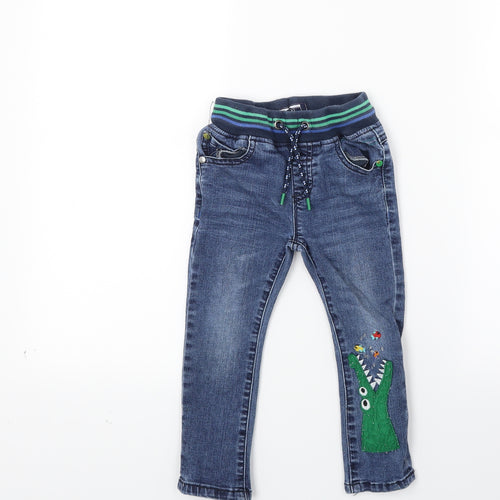 NEXT Boys Blue  Denim Skinny Jeans Size 2 Years - Crocodile