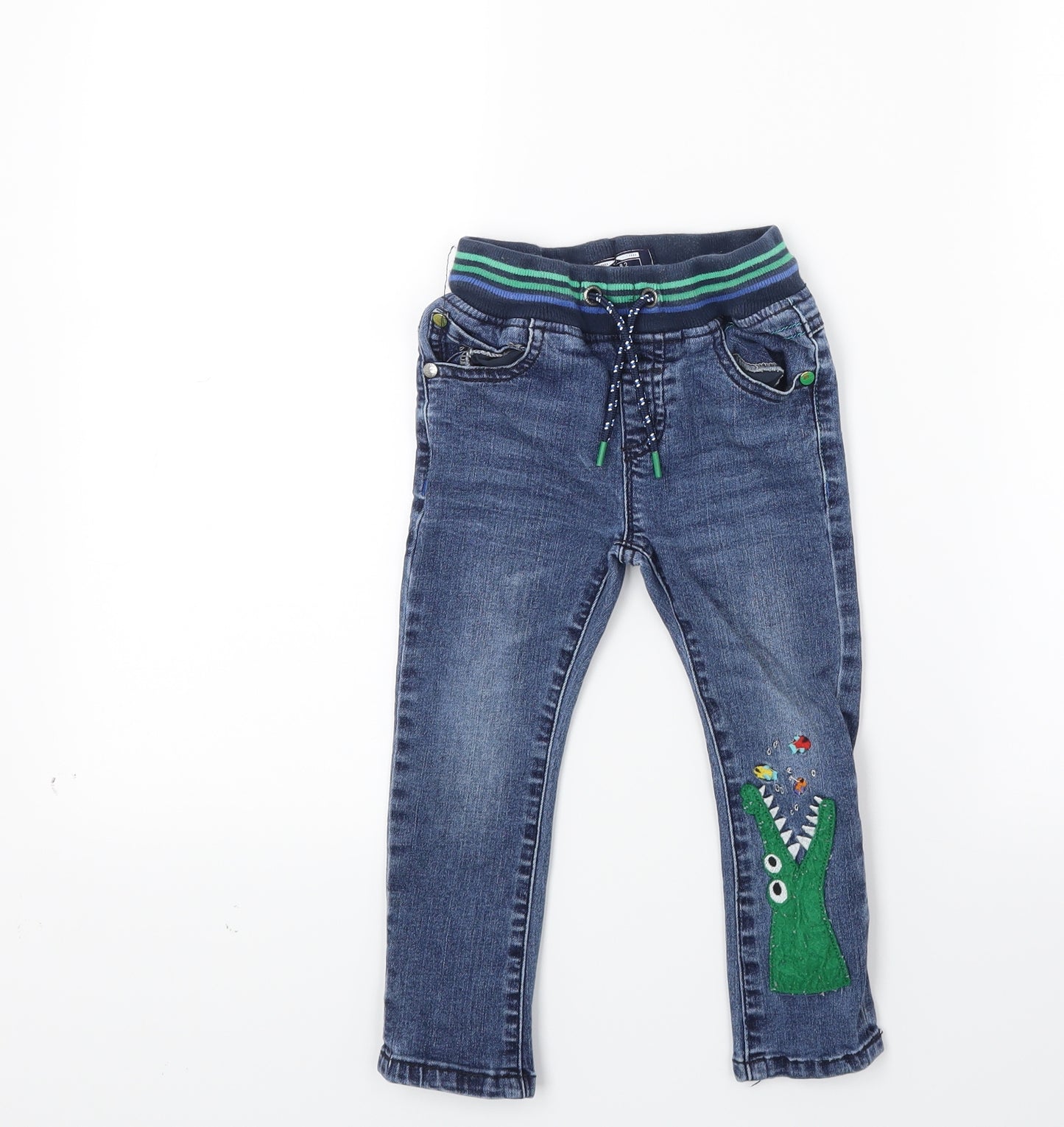 NEXT Boys Blue  Denim Skinny Jeans Size 2 Years - Crocodile
