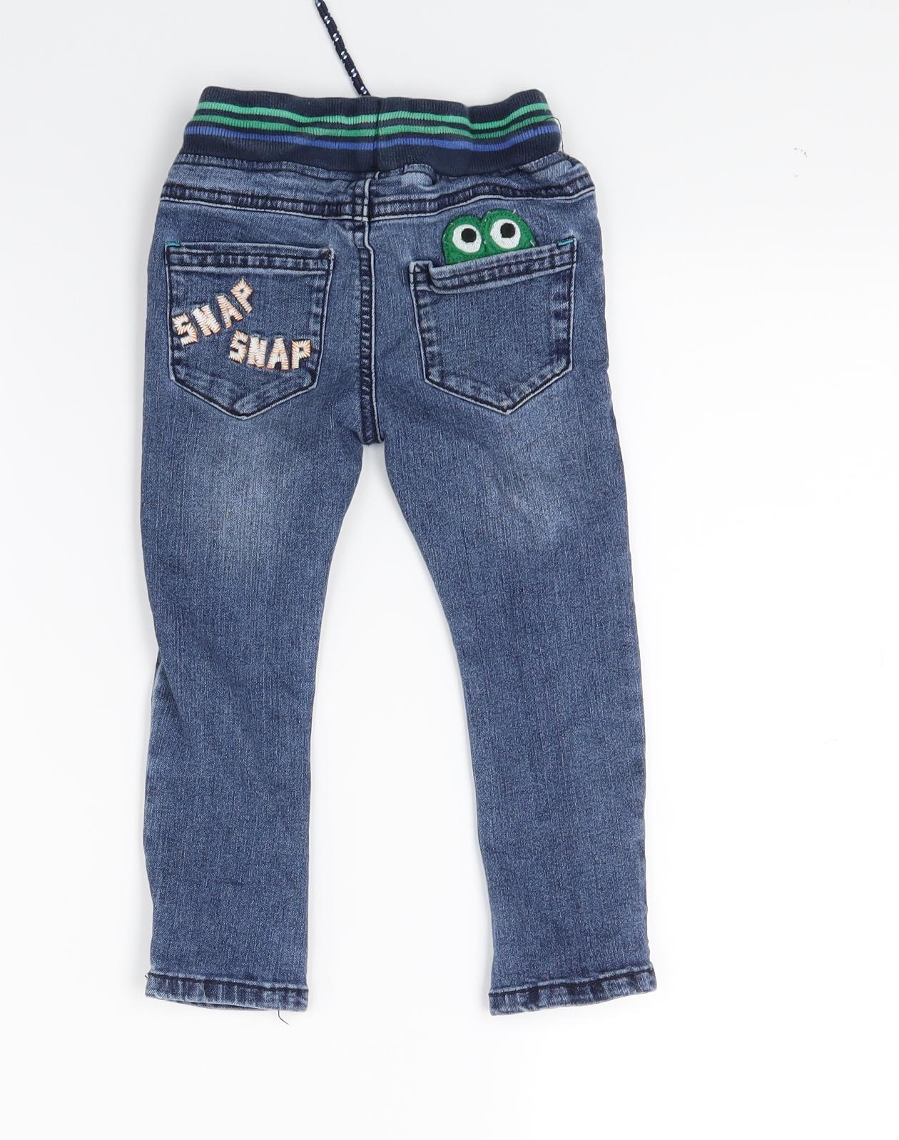 NEXT Boys Blue  Denim Skinny Jeans Size 2 Years - Crocodile