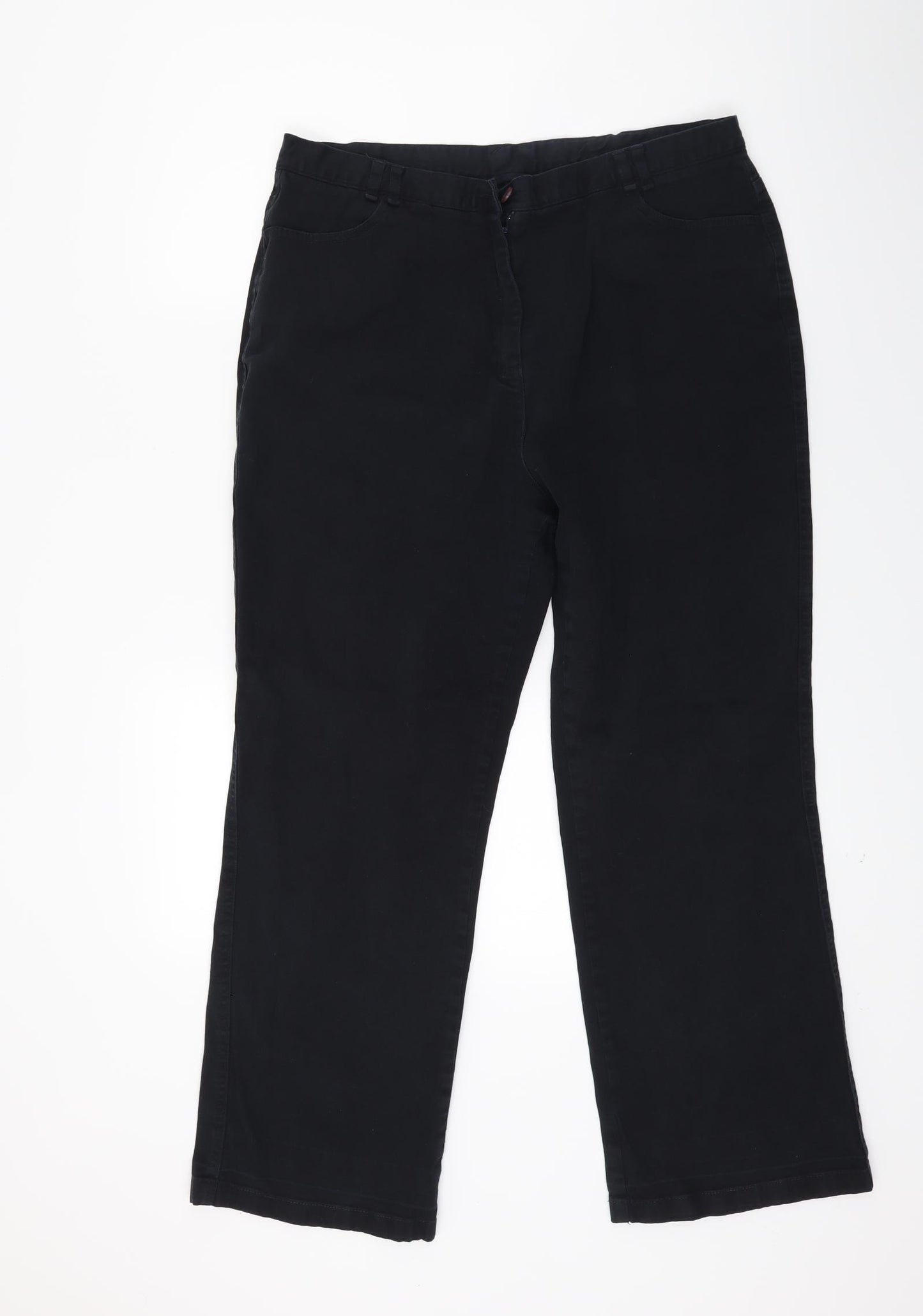 Berkertex Womens Black  Denim Straight Jeans Size 16 L24 in