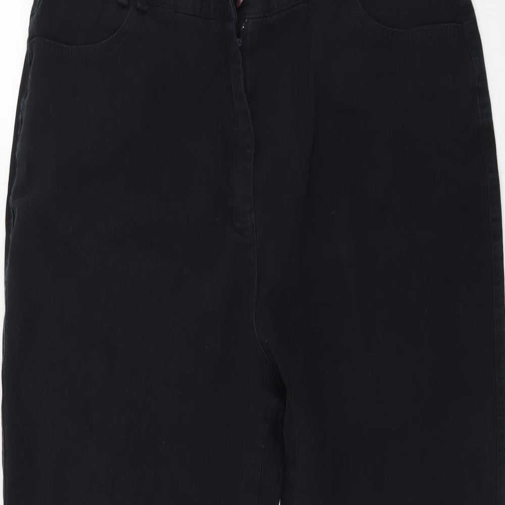 Berkertex Womens Black  Denim Straight Jeans Size 16 L24 in