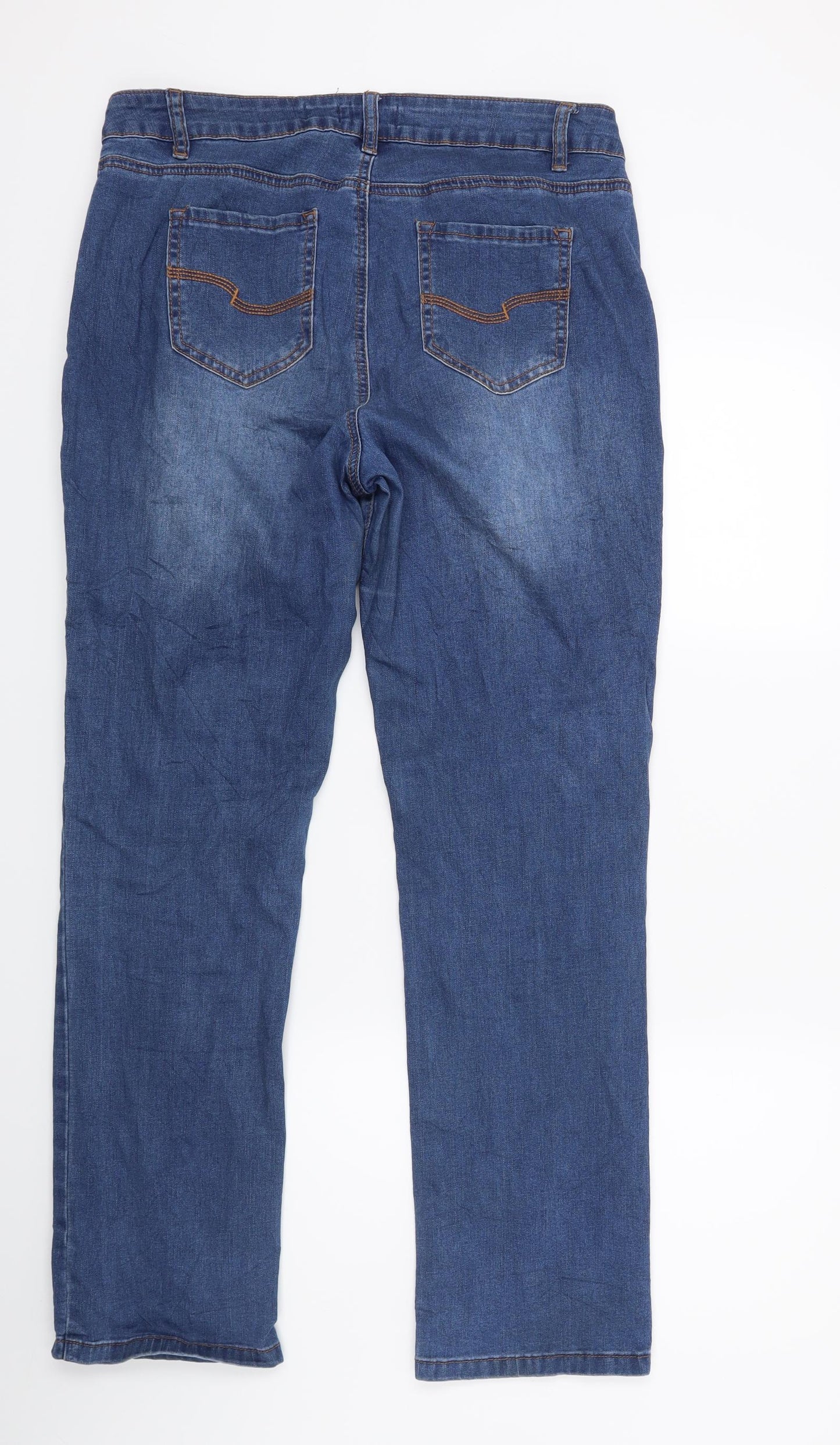 TU Womens Blue  Denim Straight Jeans Size 14 L27 in