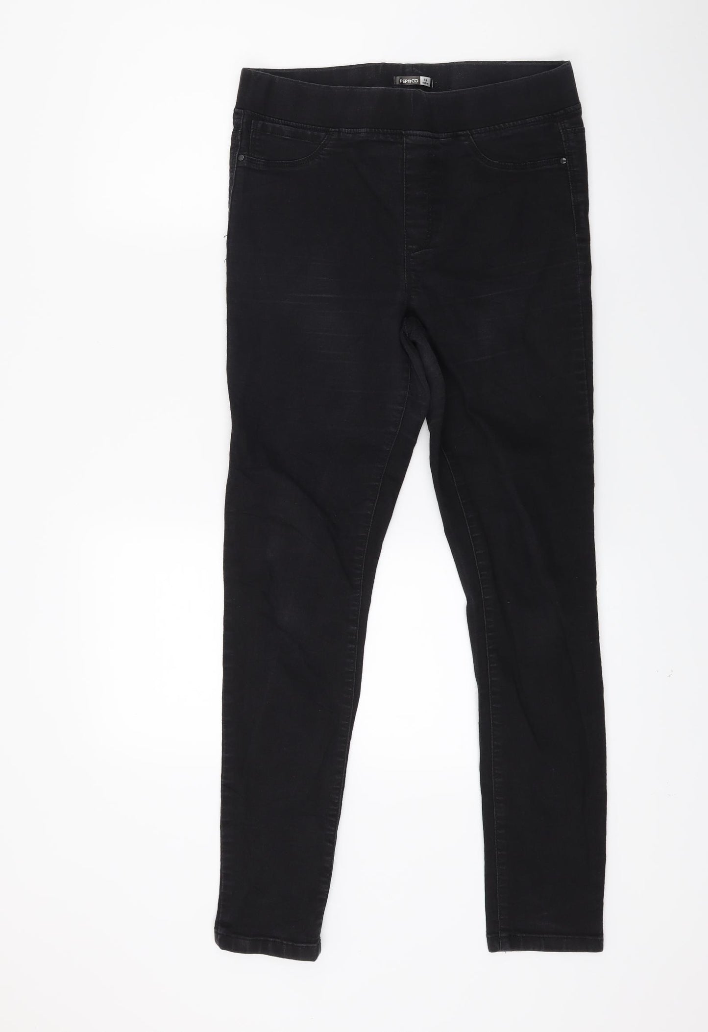 pep&CO Womens Black  Denim Jegging Jeans Size 12 L27 in