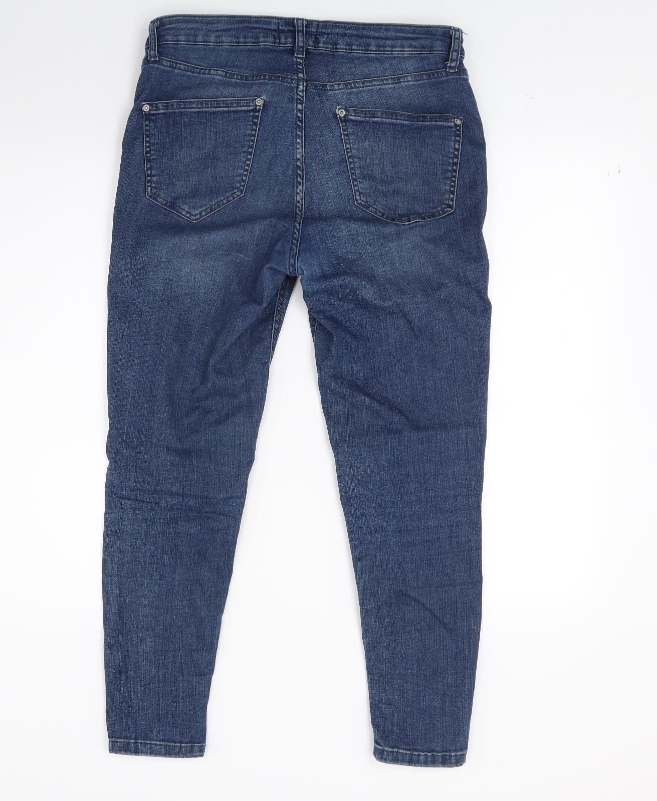 Miss Selfridge Womens Blue  Denim Skinny Jeans Size 12 L24 in