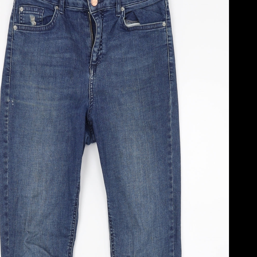 Miss Selfridge Womens Blue  Denim Skinny Jeans Size 12 L24 in