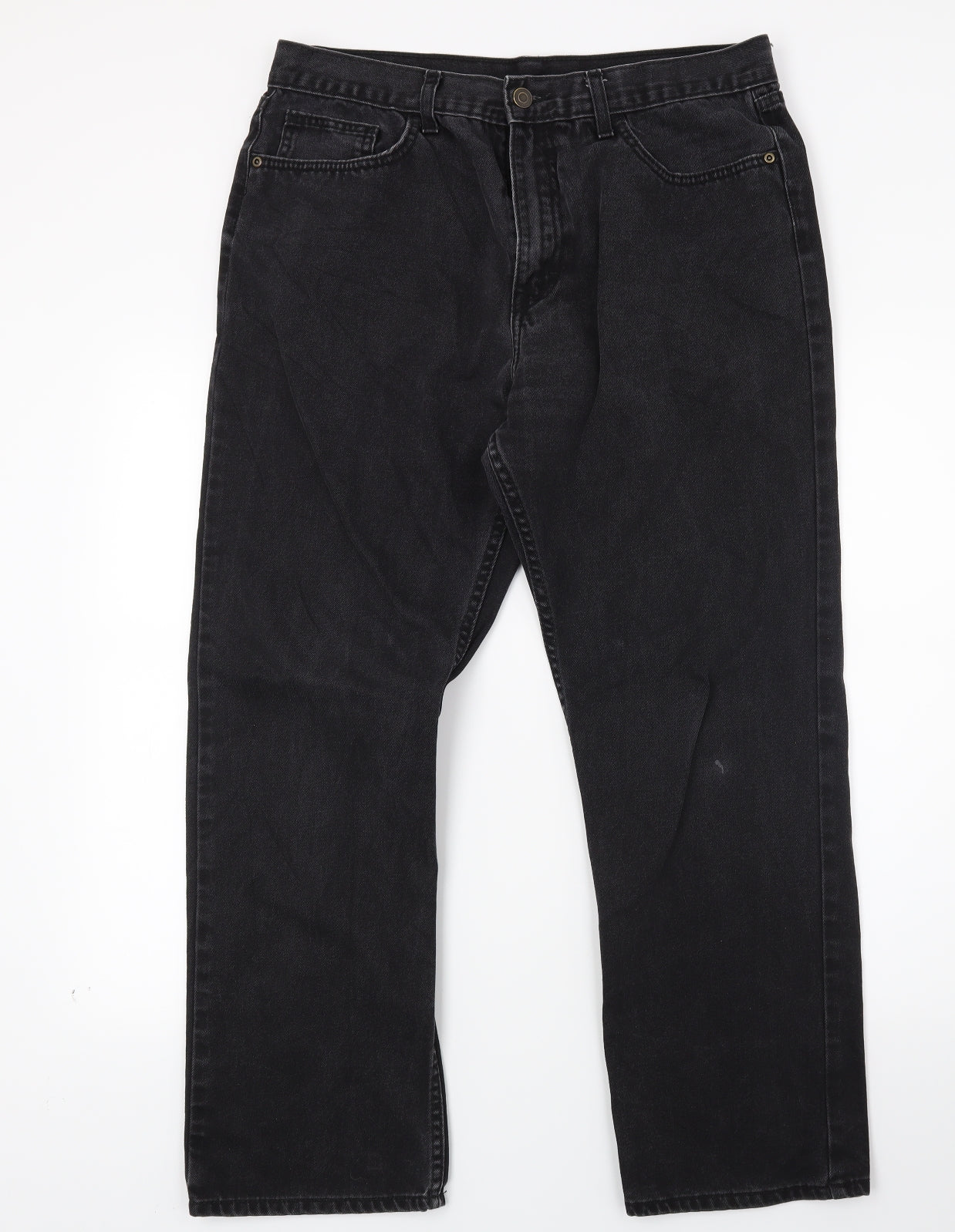 Marks and Spencer Mens Black  Denim Straight Jeans Size 34 L29 in