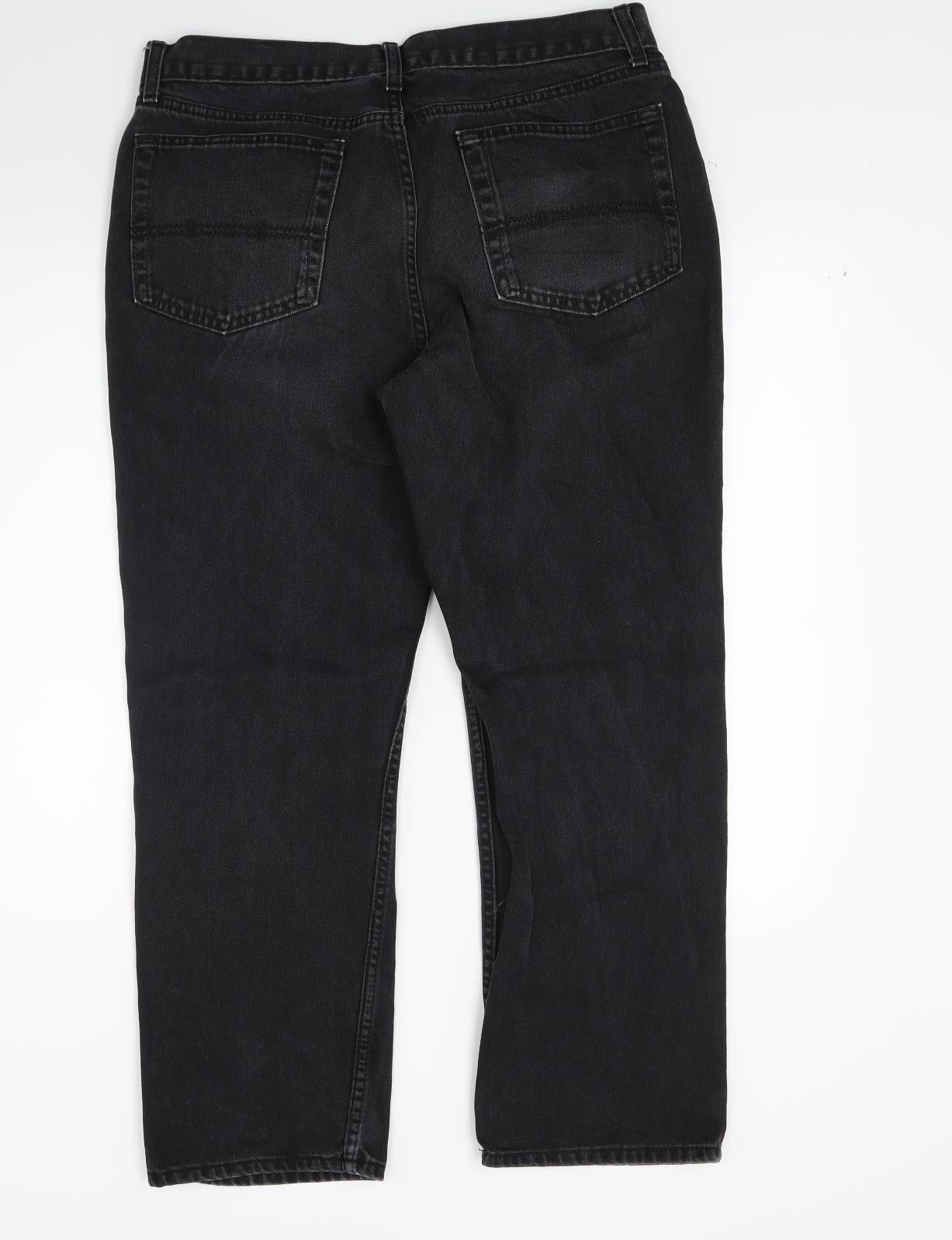 Marks and Spencer Mens Black  Denim Straight Jeans Size 34 L29 in