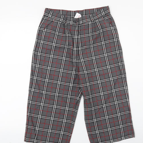 Cht Womens Grey Check  Cropped Trousers Size S