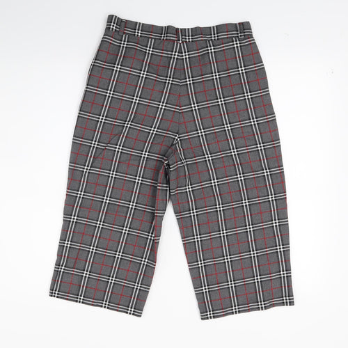 Cht Womens Grey Check  Cropped Trousers Size S