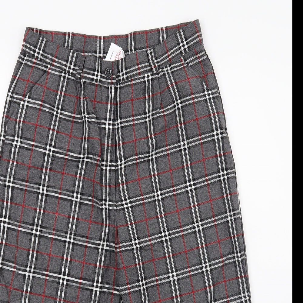 Cht Womens Grey Check  Cropped Trousers Size S
