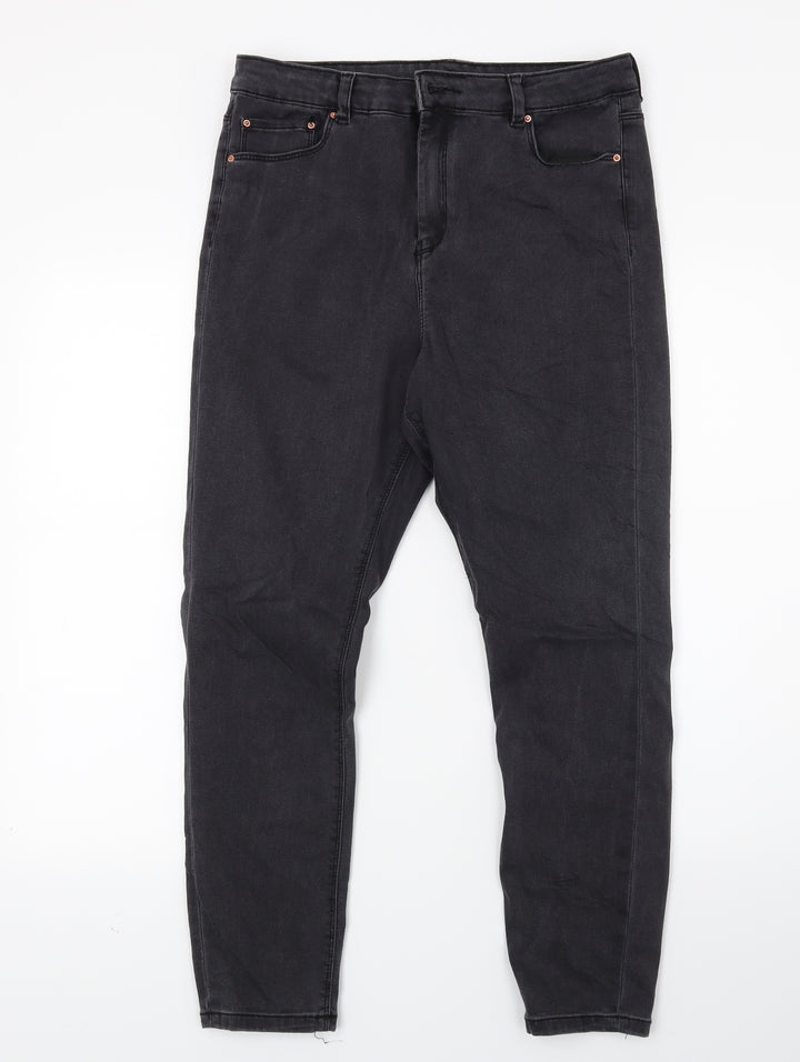 ASOS Womens Black Denim Skinny Jeans Size 32 L25 in