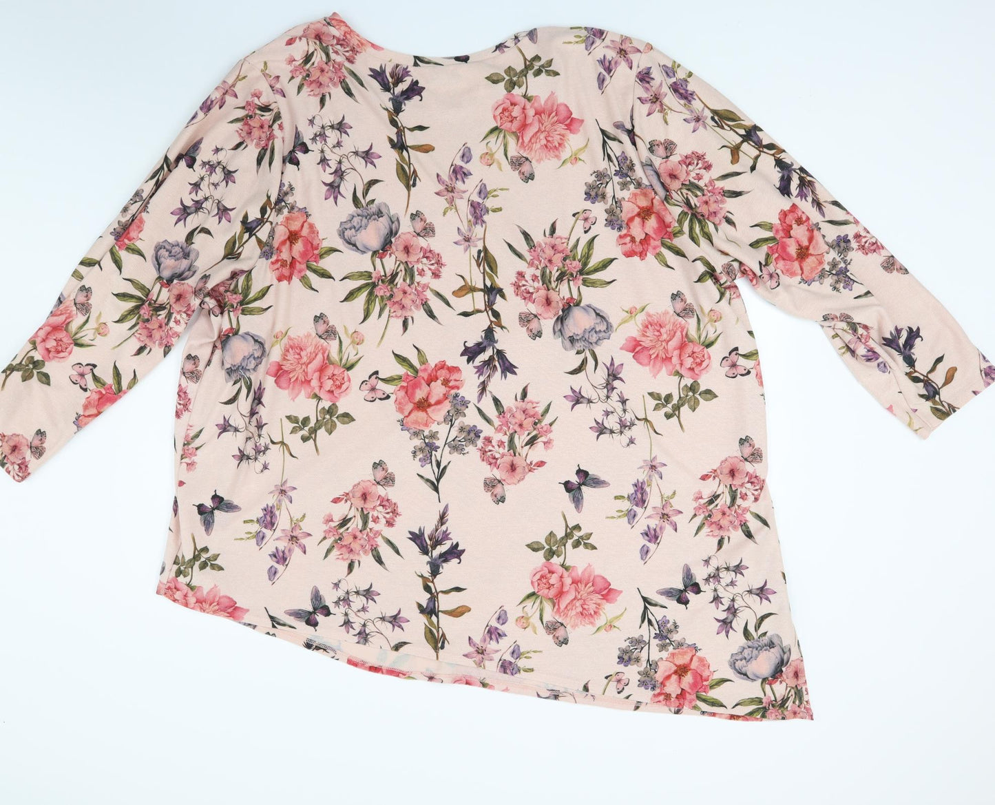 Evans Womens Pink Floral Knit Tunic Jumper Size 30