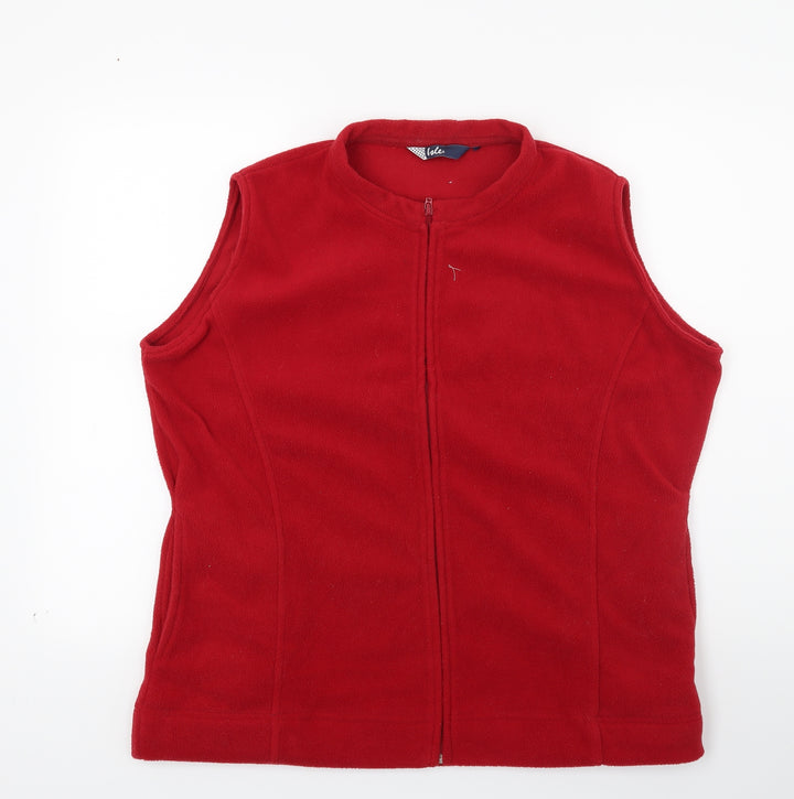 isle Womens Red Fleece Gilet Coat Size L