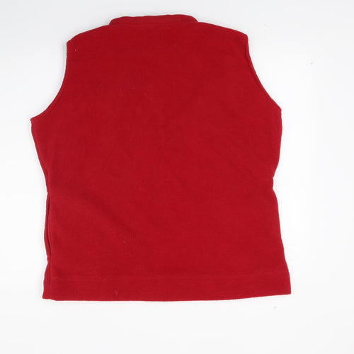 isle Womens Red  Fleece Gilet Coat Size L