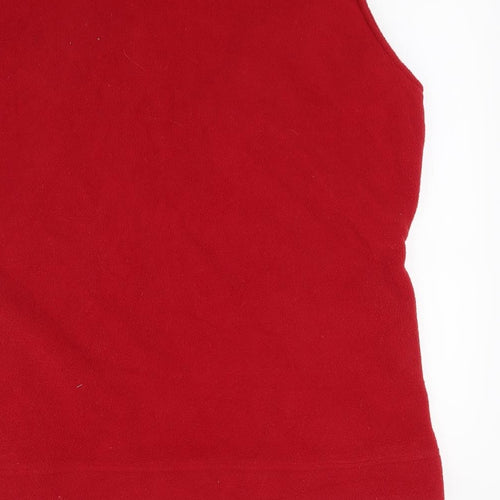 isle Womens Red  Fleece Gilet Coat Size L
