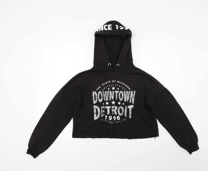 New Look Girls Black   Pullover Hoodie Size 12-13 Years  - Detroit USA