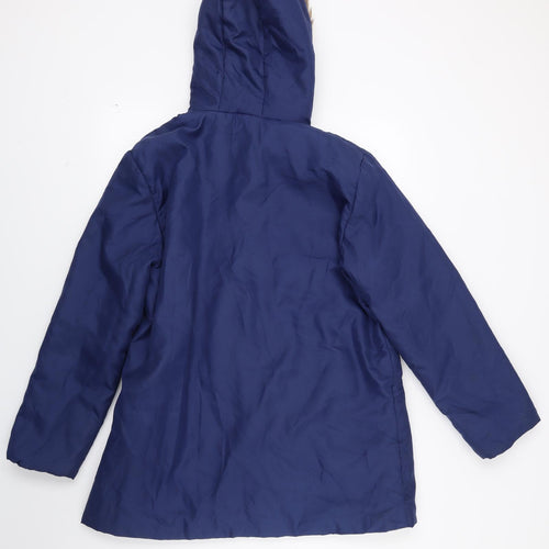 Anne De Lancay Womens Blue   Parka Coat Size M