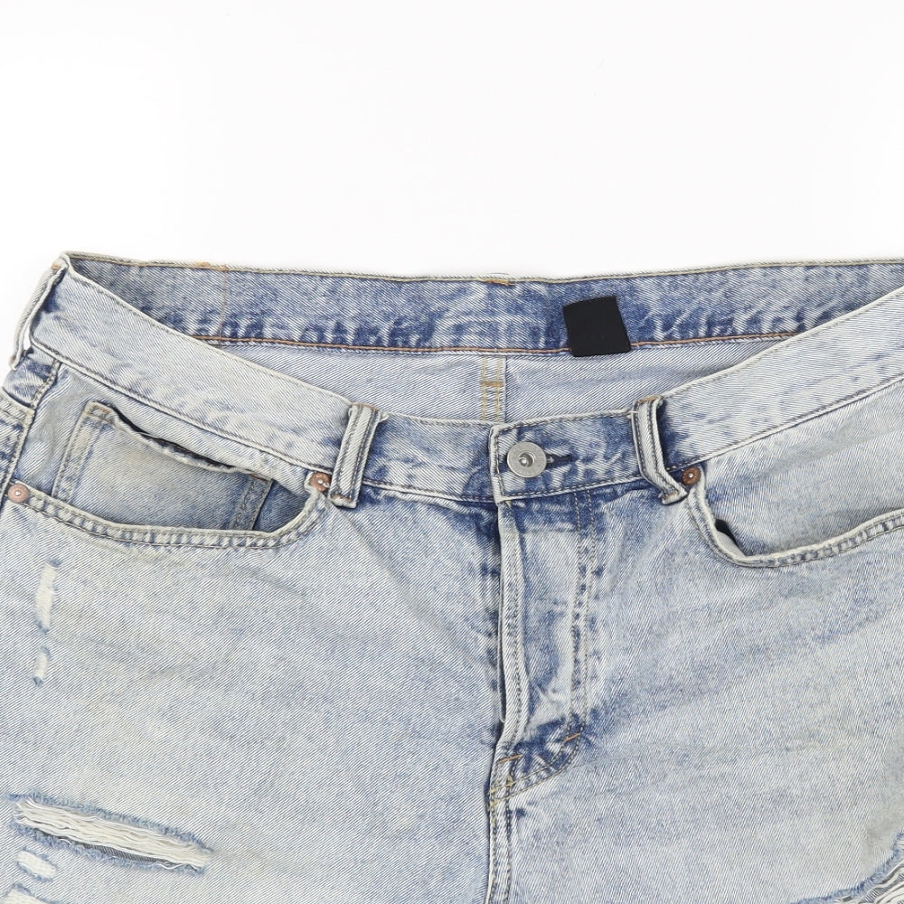 Newlook Mens Blue  Denim Chino Shorts Size 34